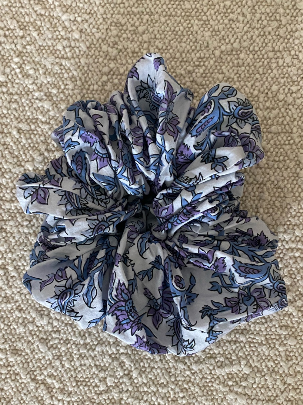 J.Crew Oversized printed scrunchie Floral Blue & Lavender